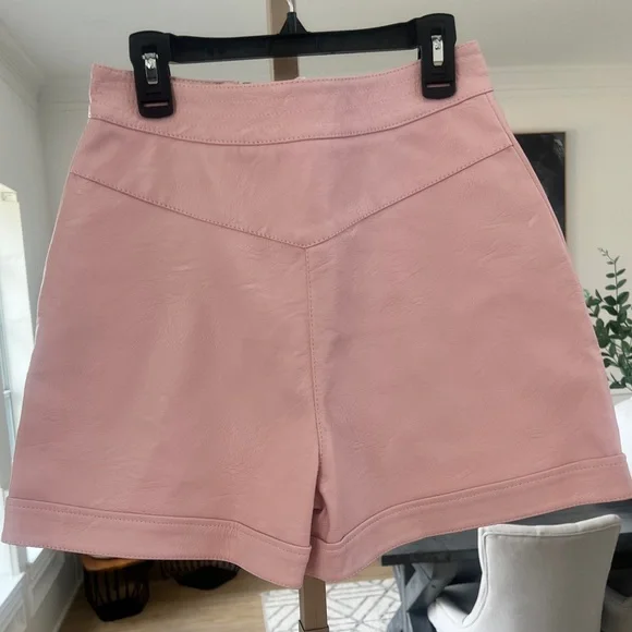NWT Stella McCartney Pink Faux Leather Shorts - Size 38